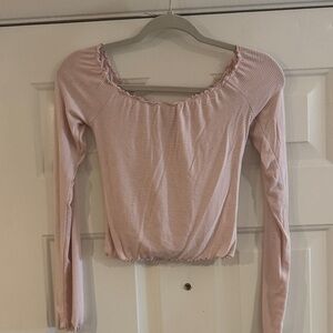 Forever 21 Light Pink Ribbed Long Sleeve Top